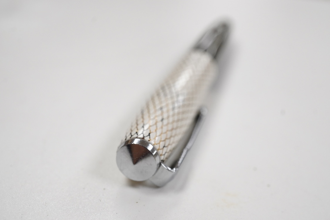 A rare Parker 41 fountain pen with grey body and white fishscale cap